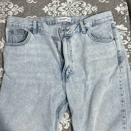 Pull & Bear light blue straight mom fit jeans used, size EUR 44