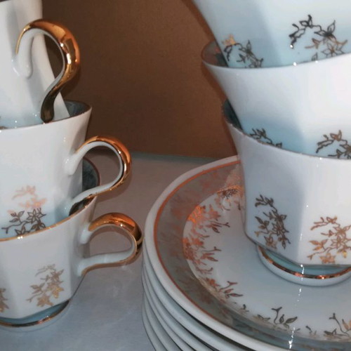 Zajecar Yugoslavia cups used, set of 12, vintage porcelain