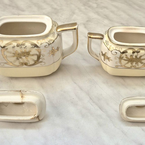 Japanese Porcelain Tea Set used with gold floral details
