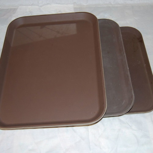 Professional serving trays used, pack of 3, hard plastic