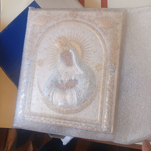 Byzantine Icon Panagia Axion Estin Silver Axion new with box