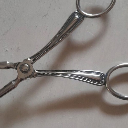 Silver-plated salad tongs like new, made in Italy