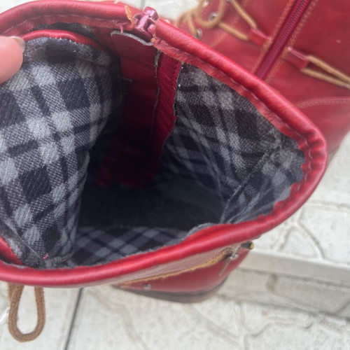 Leather boots like new, red, size 39