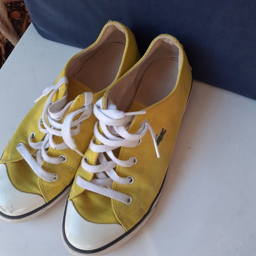 Lacoste yellow sneakers size 38 like new