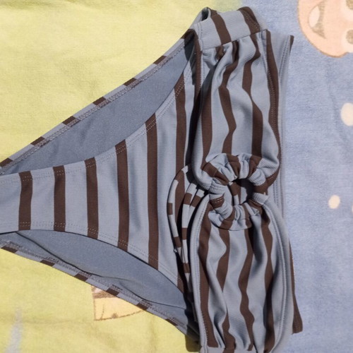 Striped bikini set blue and brown like new