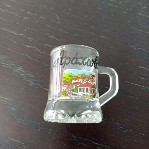 Glass small shot glass from Arachova like new