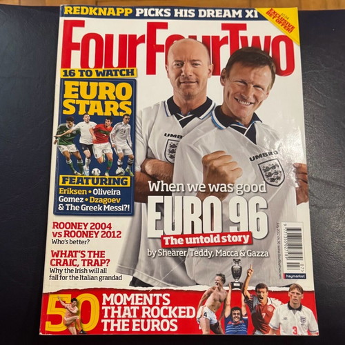 FourFourTwo July 2012 magazine like new, England 96 cover