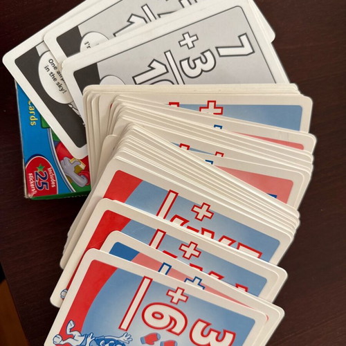 Math flash cards for children used, in English