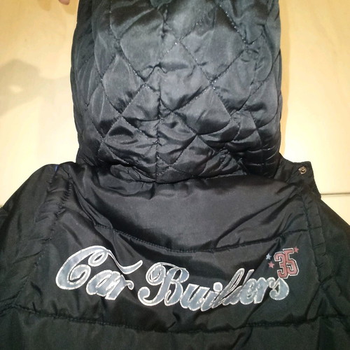 Children's jacket 4 years like new, black-blue with hood