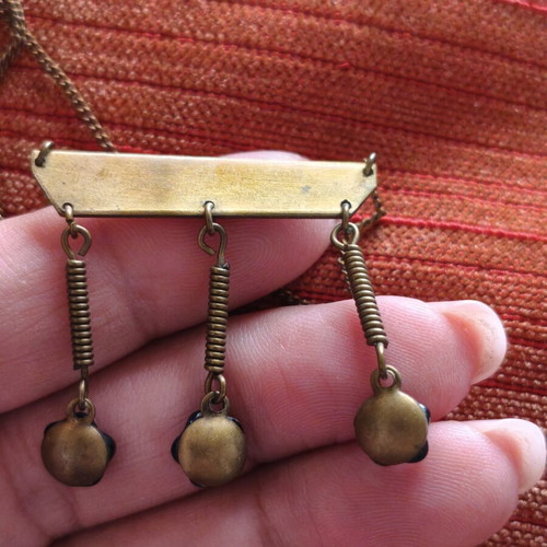 Collectible handmade Cretan jewelry set 1950s, used, bronze