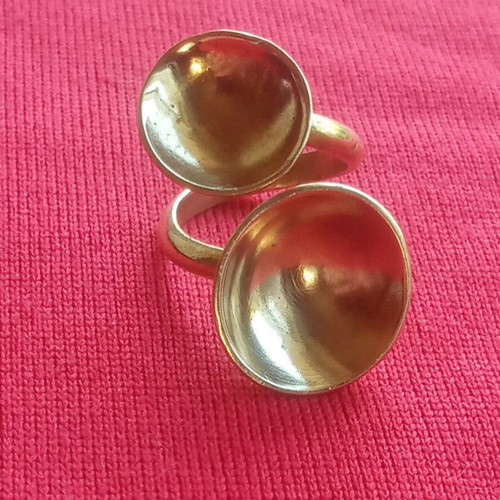 Gold-plated vintage 70's space age ring size 50 like new