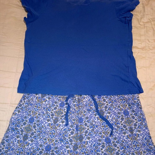 Esmara pajama set used, blue, cotton and viscose, size L