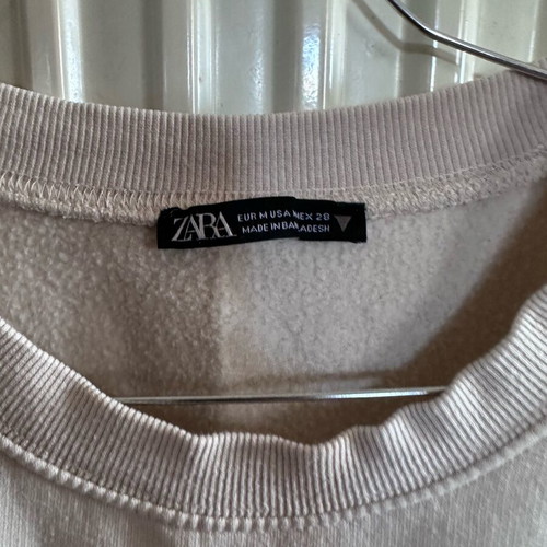 Women's crop sweatshirt small used, beige Zara