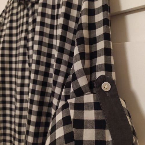 Zara Man Slim Fit checked shirt, size L, black and white