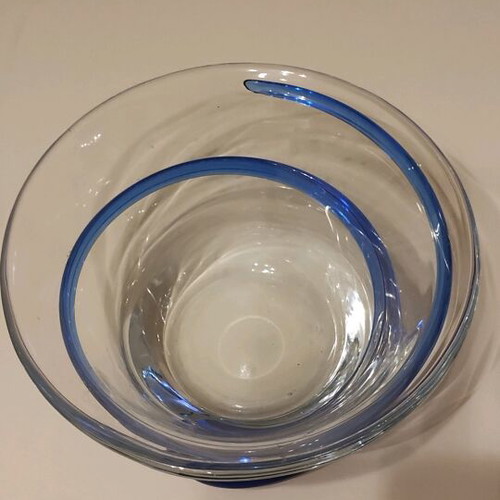Decorative Bowl Like New With Blue Decorations