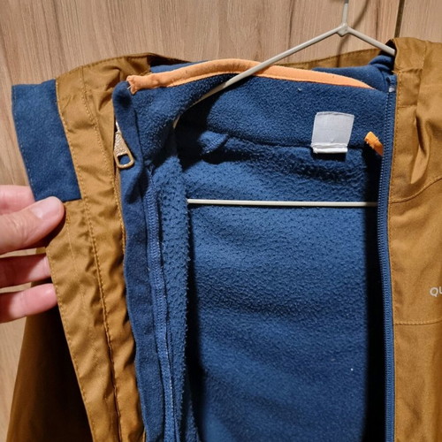 Quechua kids brown 3-in-1 jacket used, 123-130cm