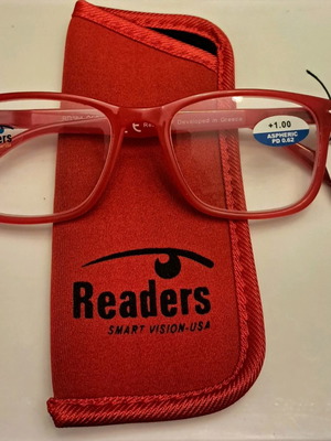 Readers presbyopia glasses red +1.00 new