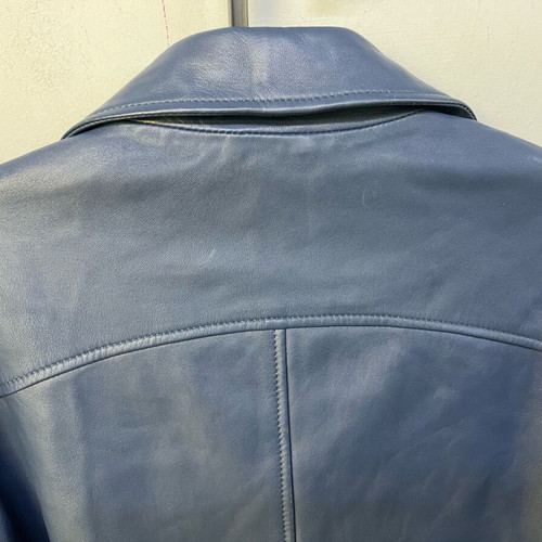 Maje leather jacket blue, like new, size S