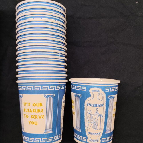 Paper cups with Greek theme, pack of 20 from New York