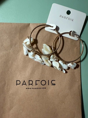 Parfois hoop earrings new, gold and white