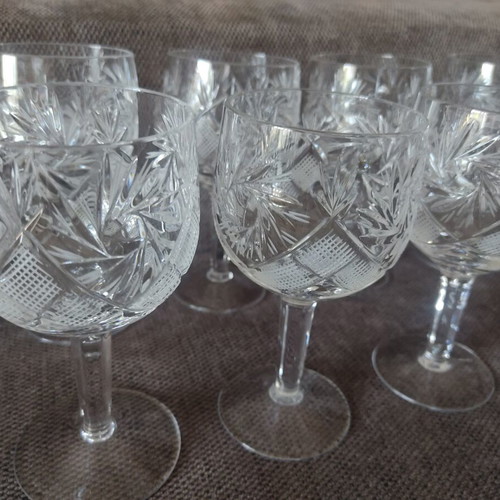 Vintage Nachtmann Crystal Wine Glasses set of 9 like new