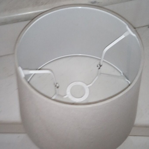 Ceiling light with grey and white lampshade
