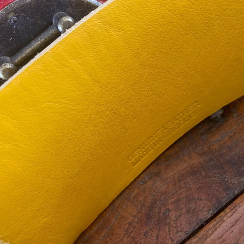 Ioanna Kourbela yellow leather waist belt