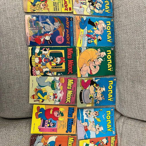 Miky Maous and Popeye comics used, pack of 12 issues