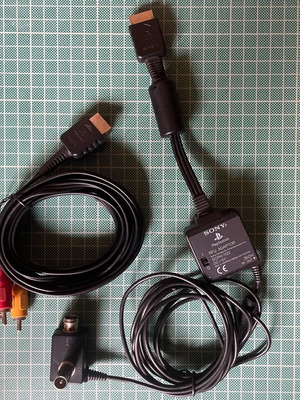 Sony PlayStation cable set used, RCA and SCPH-1122 RF
