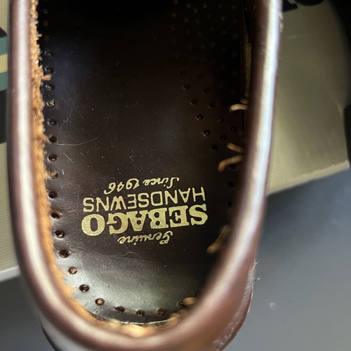Sebago leather men's moccasin shoes, brown, size 44.5