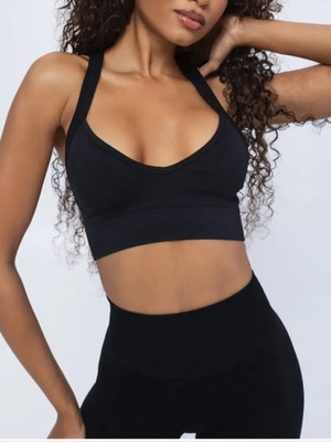 Sig Cross Back Sports Bra New, Black, Size Small
