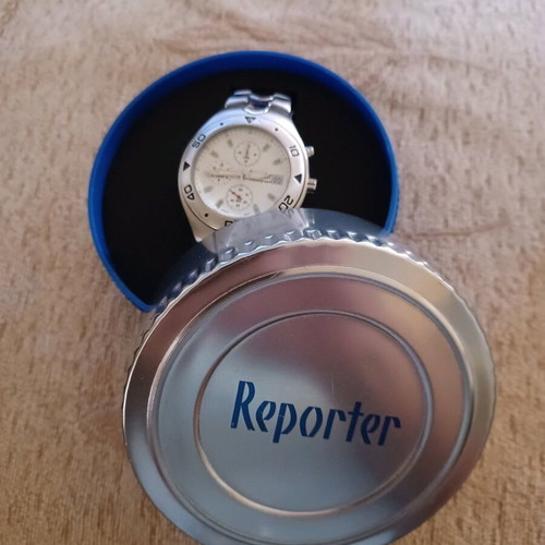 Reporter chronograph men's watch used, silver