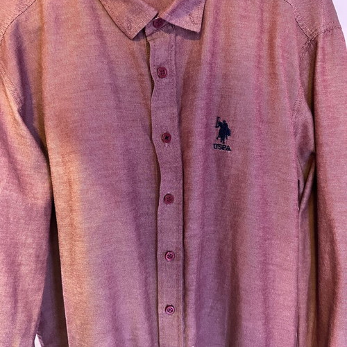 U. S. Polo Assn. shirt red slim fit size L like new