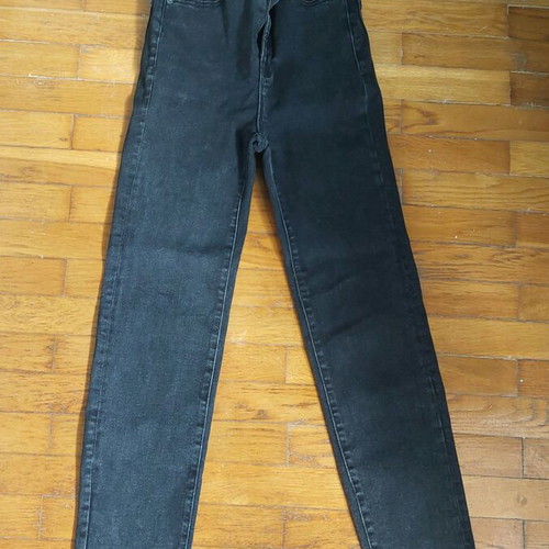 High waist mom slim fit Stradivarius jeans size 34 like new, gray-black