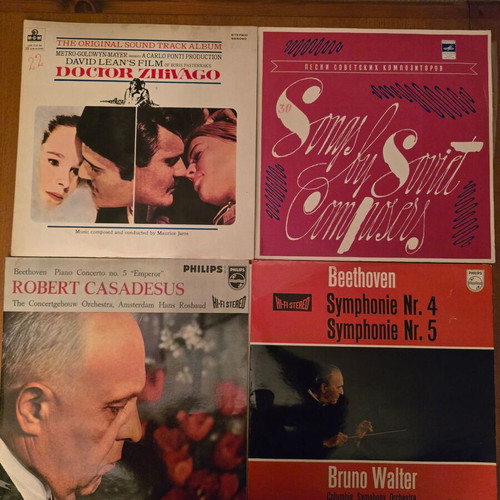 Vintage vinyl record collection, 16 LPs, classical and soundtracks