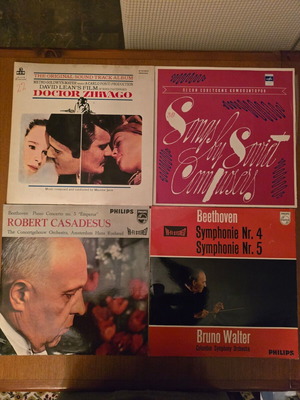 Vintage vinyl record collection, 16 LPs, classical and soundtracks