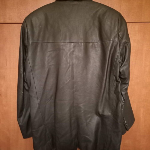 Black leather jacket size 50 like new