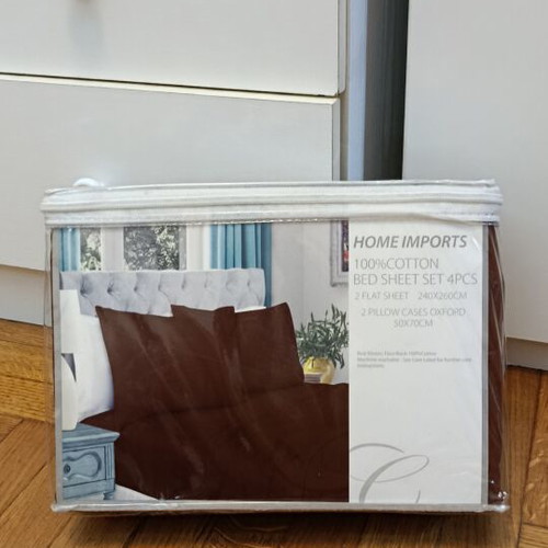 Home Imports 4-Piece Cotton Bed Sheet Set new with bath towel gift