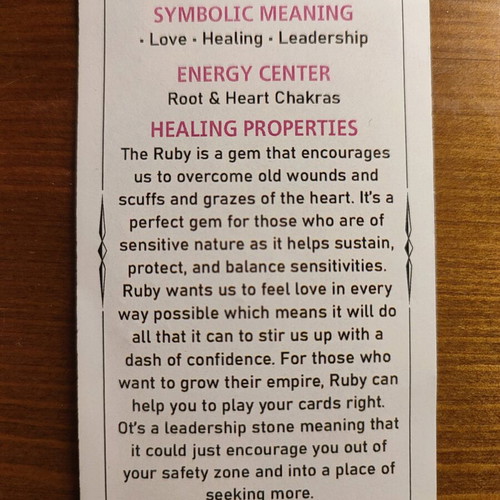 Ruby uncut semiprecious stone like new, bound with steel