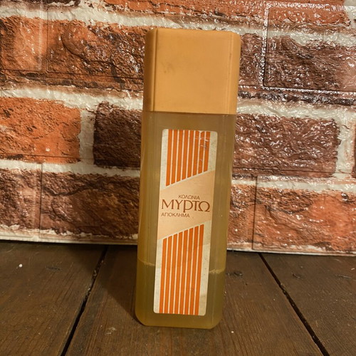 Myrto Agioklima cologne bottle used, part full, 17.5 cm