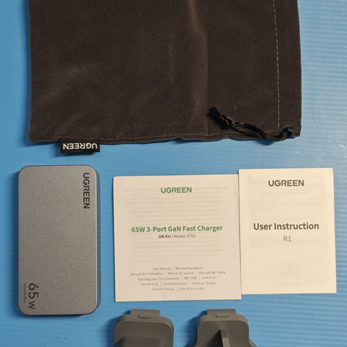 Ugreen Nexode Pro 65W GaN USB C charger new, 3-port fast charging