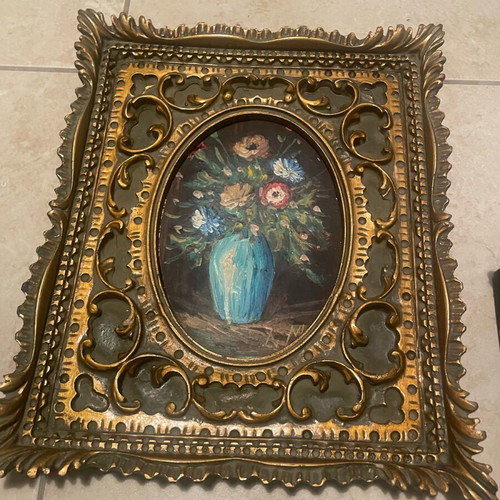 Handmade art plaques used, set of two