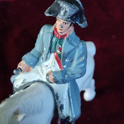 French Lead Soldier Napoleon on Porcelain Horse used