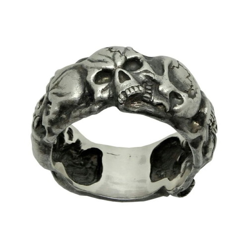 Handmade Sterling Silver 925 Skull Band Ring New