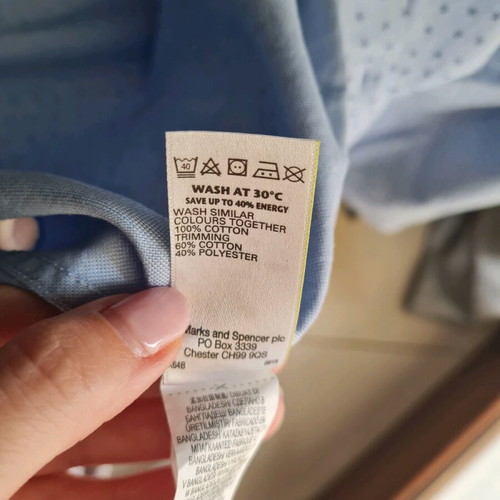 Men's shirt blue with blue details Marks and Spencer like new, size XL