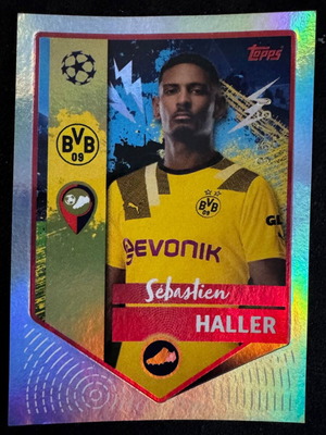 Topps Champions League 2022/23 Sebastien Haller Ruby Red Sticker like new, numbered 35/50