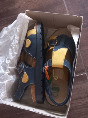 Biostep Anatomical Kids' Sandals Size 34 New Blue Yellow