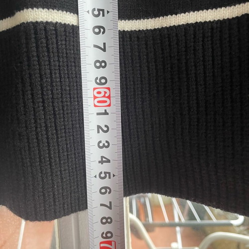 Zara Striped Cardigan L Black-Beige Like New With Gold Buttons