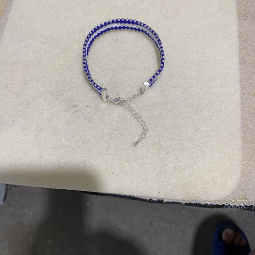 Handmade bracelet with Miyuki beads Peyote stitch blue white silver new
