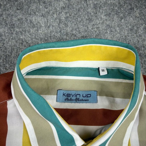 Vintage Kevin Up striped men's shirt medium multicolor used